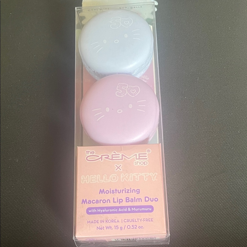 Hello Kitty Moisturizing Macaron Lip Balm Duo - Purple and Pink